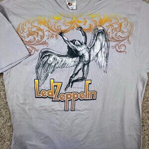 VTG Led Zeppelin ANGEL ICARUS ZOSO Rock T Shirt Deadstock Bay Island Sz XL